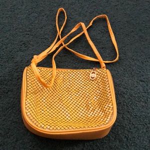 Yellow crossbody “whiting and Davis” style bag